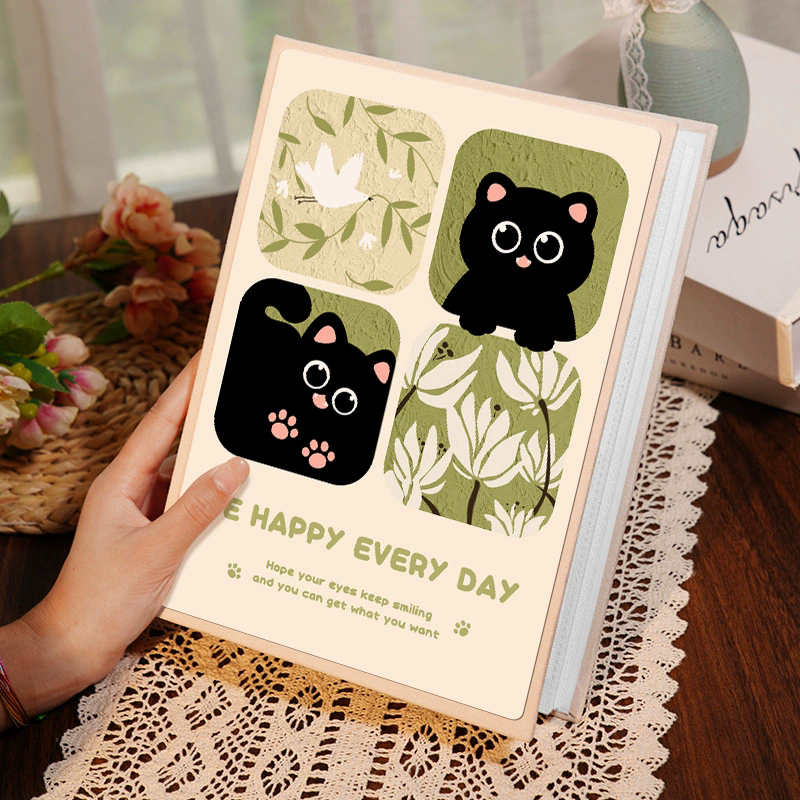 1PC  3 Inch Album Large Capacity Photo Album Storage Horizontal Photo Album Family Commemorative Photo Insert Cute Panda Kitten