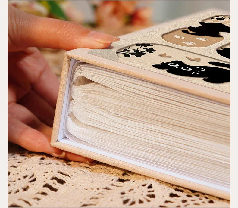 1PC  3 Inch Album Large Capacity Photo Album Storage Horizontal Photo Album Family Commemorative Photo Insert Cute Panda Kitten