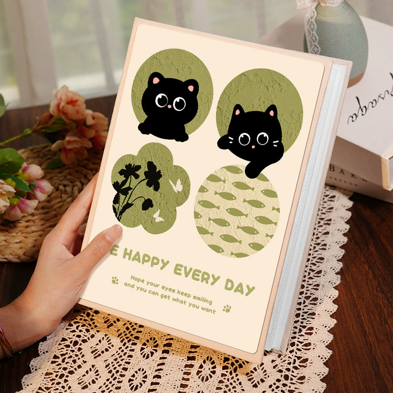 1PC  3 Inch Album Large Capacity Photo Album Storage Horizontal Photo Album Family Commemorative Photo Insert Cute Panda Kitten