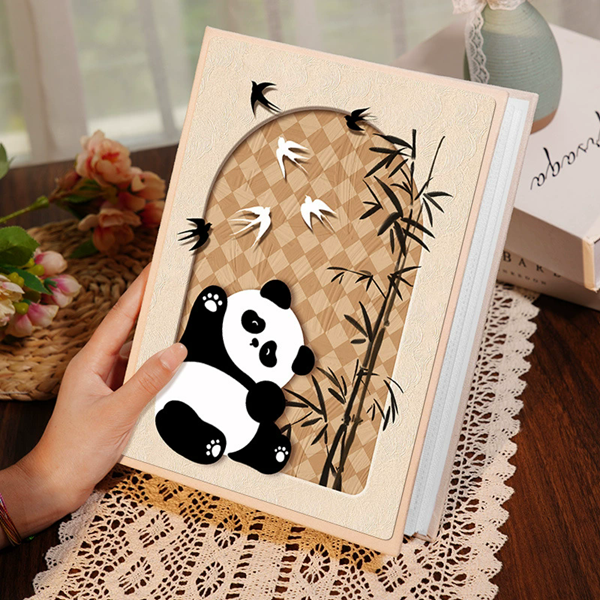 1PC  3 Inch Album Large Capacity Photo Album Storage Horizontal Photo Album Family Commemorative Photo Insert Cute Panda Kitten
