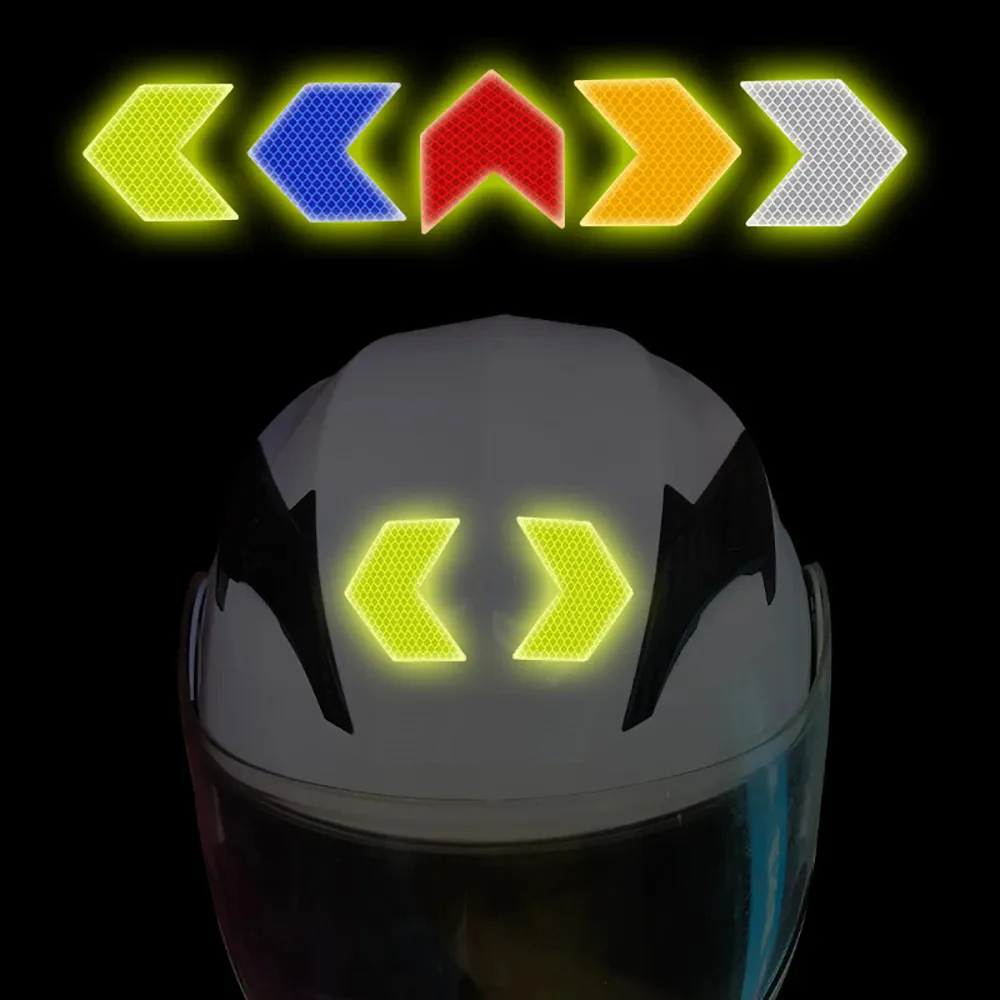 10OCS  Car Reflective Arrow Sticker Safety Warning Sticker for Car Bumper Trunk Reflector Hazard Tape Car Styling Luminous Film