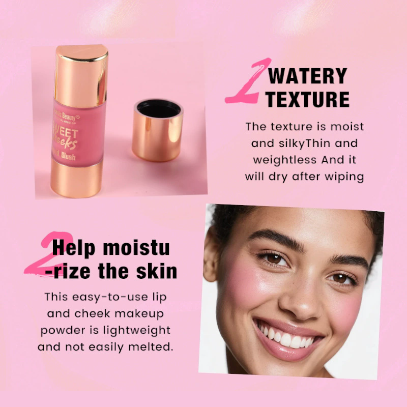 1PC  Liquid powder blusher multi-color matte powder blusher liquid durable pink light color brightening natural cosmetics view 8