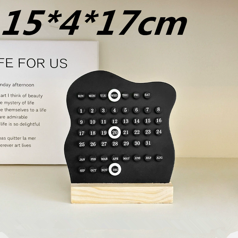 1Pc Creative Manual Wooden Desk Calendar Adjustable Week Month Date Display Calendar Desktop Ornament HomeActivityRoomDecoration