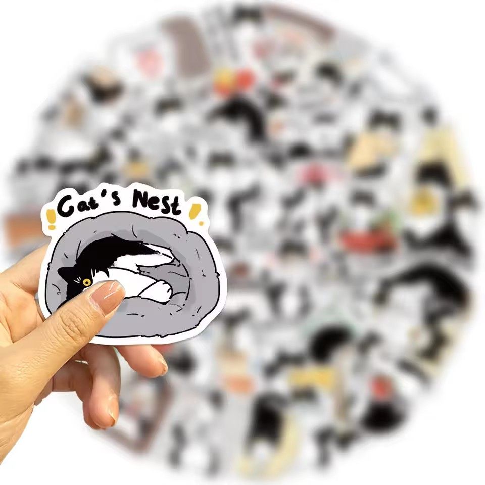 50Pcs Cute Tuxedo Cat Animals Cartoon Graffiti Stickers Phone Guitar Laptop Notebook Suitcase Cup Waterproof Sticker Kids Toy