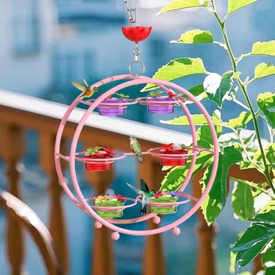 1Set  Hanging Hummingbird Feeder Attract Birds Outdoor Humming Bird Feeder For Outside Garden Backyard Patio Deck