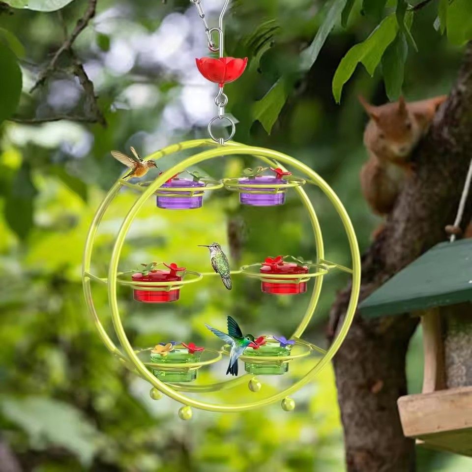 1Set  Hanging Hummingbird Feeder Attract Birds Outdoor Humming Bird Feeder For Outside Garden Backyard Patio Deck