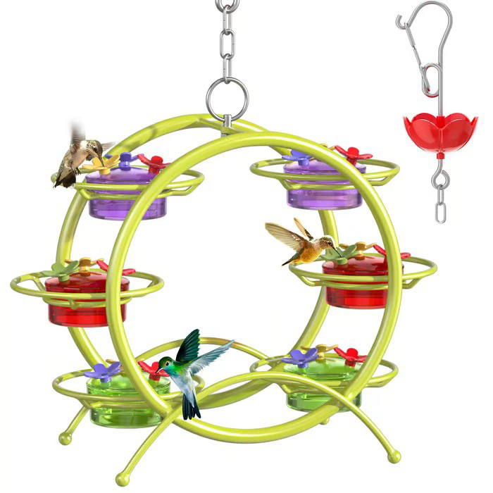 1Set  Hanging Hummingbird Feeder Attract Birds Outdoor Humming Bird Feeder For Outside Garden Backyard Patio Deck