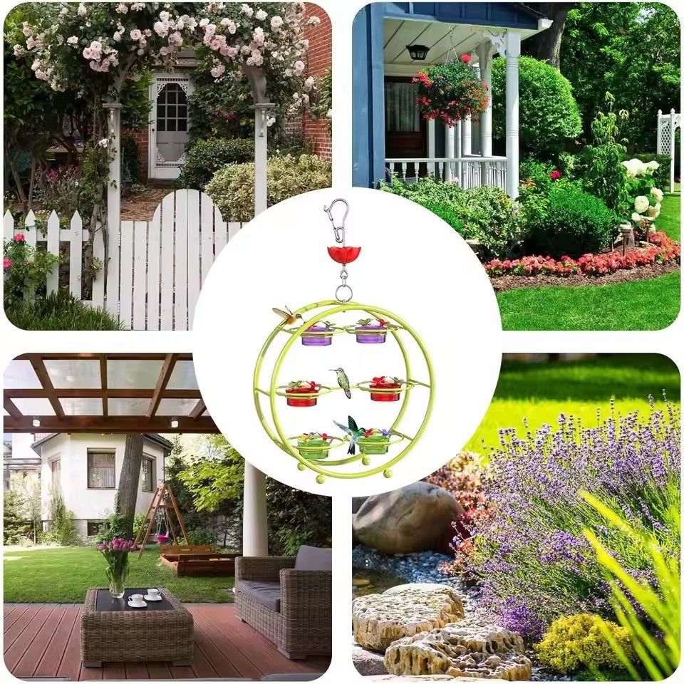 1Set  Hanging Hummingbird Feeder Attract Birds Outdoor Humming Bird Feeder For Outside Garden Backyard Patio Deck