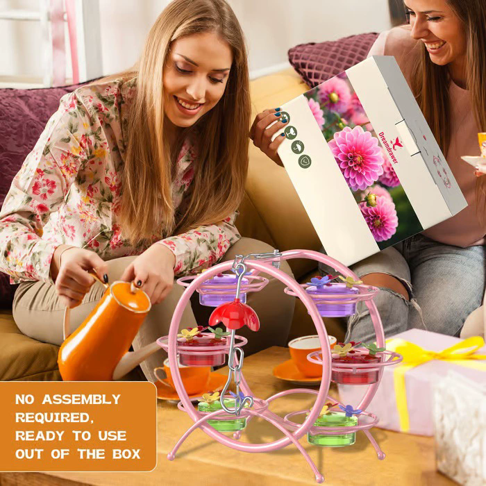 1Set  Hanging Hummingbird Feeder Attract Birds Outdoor Humming Bird Feeder For Outside Garden Backyard Patio Deck