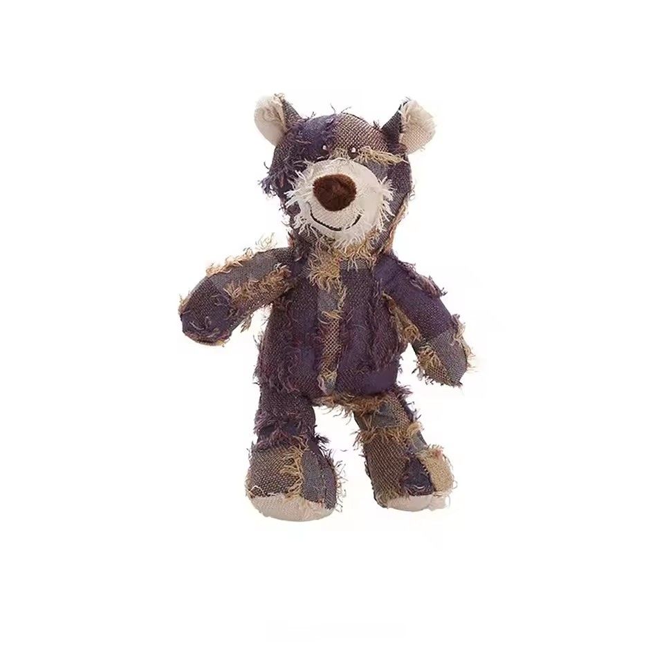 1PC  Pet Dog Plush Toys Bear Squeaking Stuffed Toys For Dogs Cat Chew Squeak Toy for Small Dogs Play Funny Training