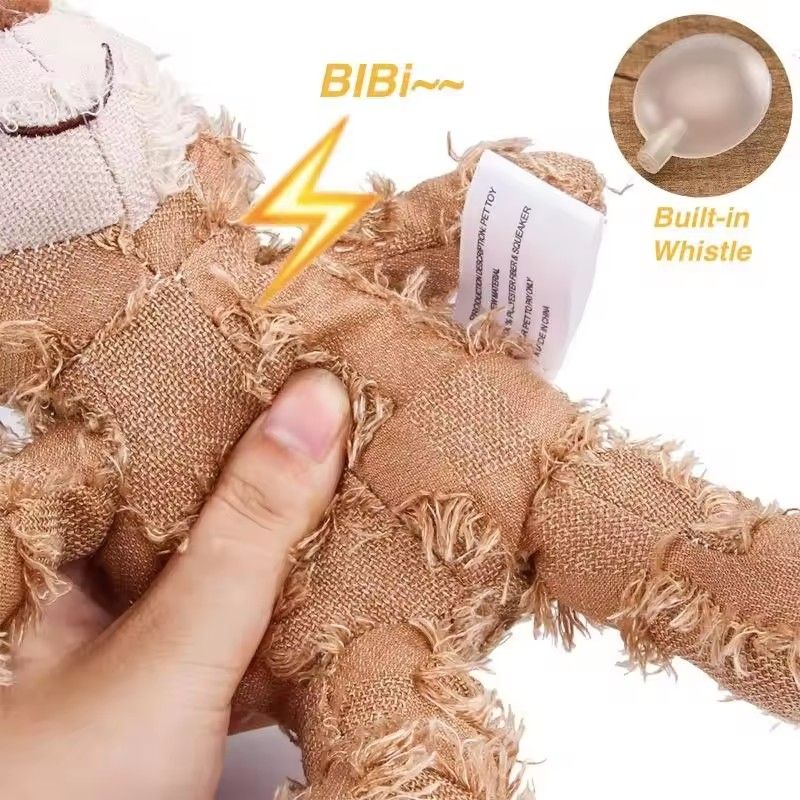 1PC  Pet Dog Plush Toys Bear Squeaking Stuffed Toys For Dogs Cat Chew Squeak Toy for Small Dogs Play Funny Training