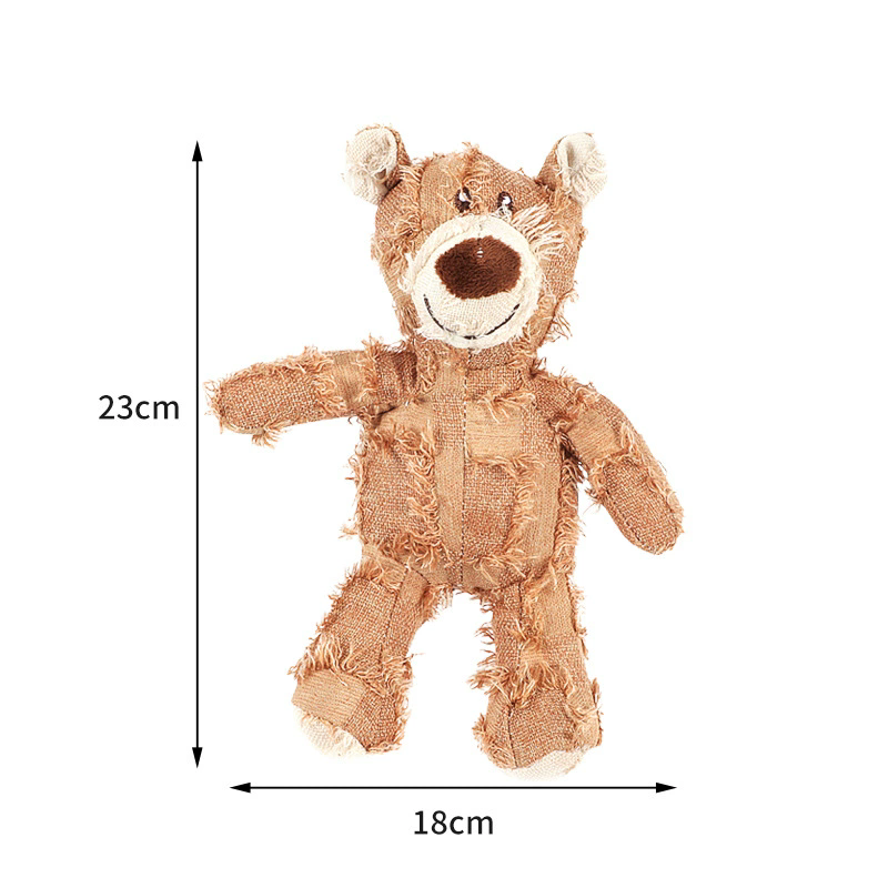 1PC  Pet Dog Plush Toys Bear Squeaking Stuffed Toys For Dogs Cat Chew Squeak Toy for Small Dogs Play Funny Training