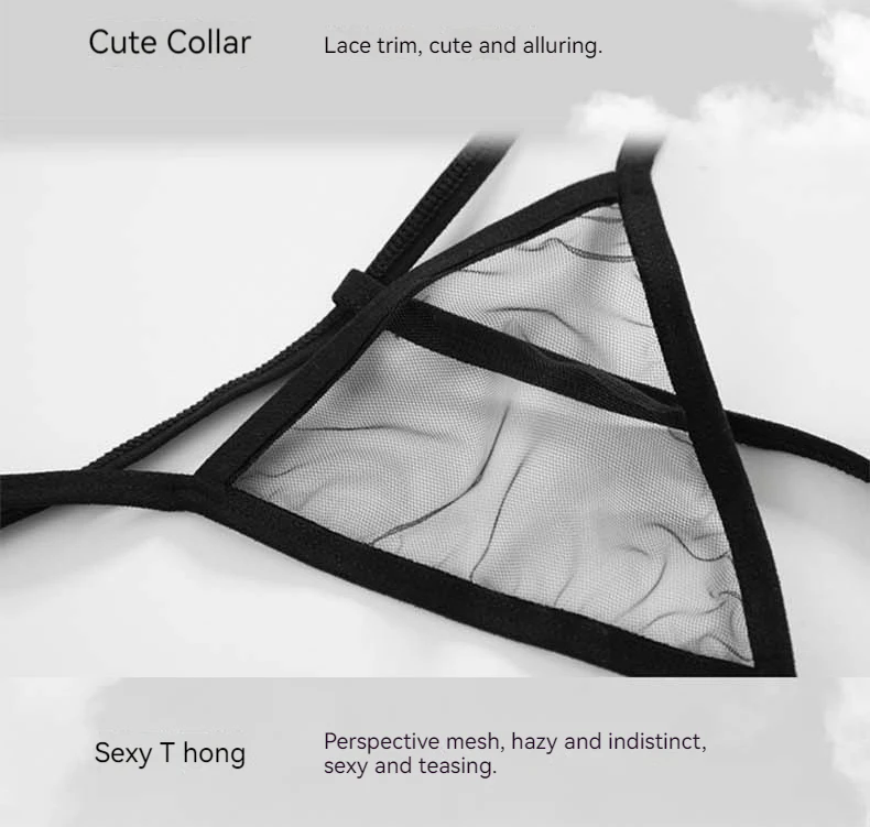 Erotic Underwear Role Play Costumes Women Sexy Crotchless Lingerie Cosplay Lolita Uniform French Apron T Panties Maid Dress Sets FZ-492