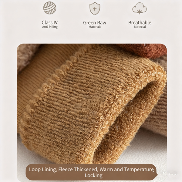 1Pair  Cartoon Bear Baby Socks Girls Boys Anti Slip Soft Warm Winter Autumn Toddler Indoor Floor Thicken Socks For Kids