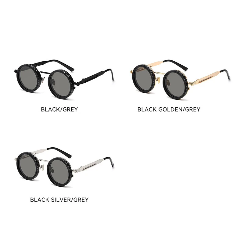 1PC   Polarized Round Sunglasses Men ND9 Adjustable Dimming Sun Glasses Women Retro Punk Fishing Eyeglasses Outdoor Shades UV400 FZ-495