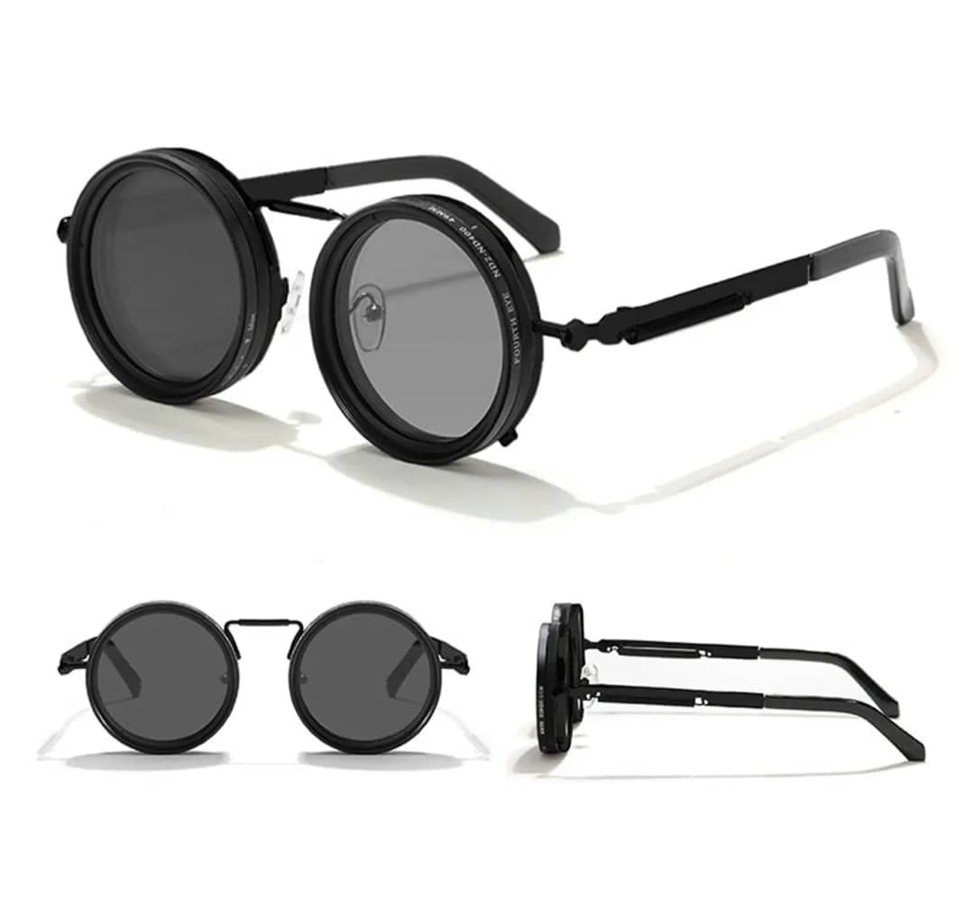 1PC   Polarized Round Sunglasses Men ND9 Adjustable Dimming Sun Glasses Women Retro Punk Fishing Eyeglasses Outdoor Shades UV400 FZ-495