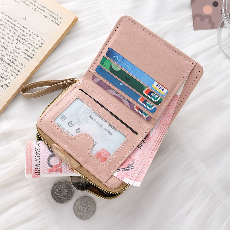 1PC  Cute Cat Wallets for Women Card Holder Small Purses with Zip Coin Pocket High Quality Square Hand Bags