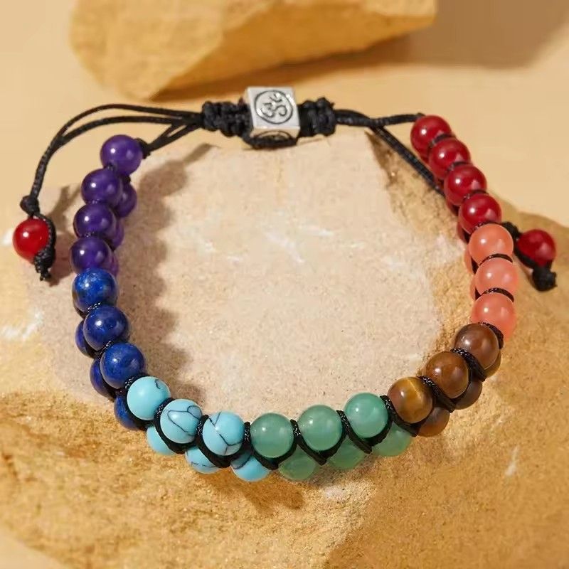 1PC  Chakra Treatment Crystal Bracelet Yoga Stone Adjustable Beads Bracelet Meditation Relaxation Anxiety Women's Bracele