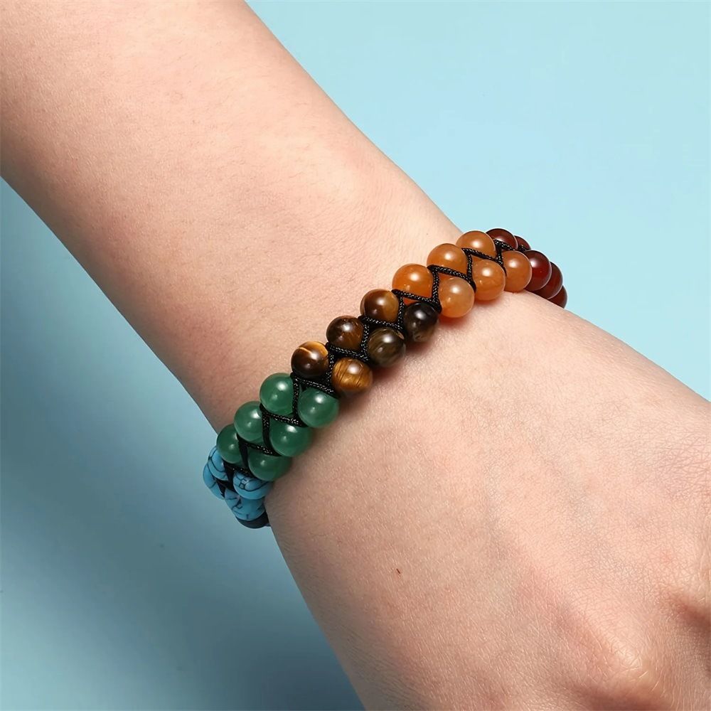 1PC  Chakra Treatment Crystal Bracelet Yoga Stone Adjustable Beads Bracelet Meditation Relaxation Anxiety Women's Bracele