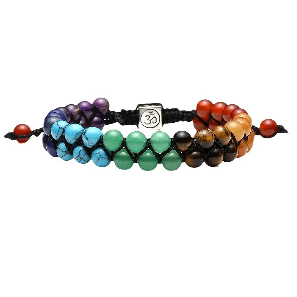 1PC  Chakra Treatment Crystal Bracelet Yoga Stone Adjustable Beads Bracelet Meditation Relaxation Anxiety Women's Bracele