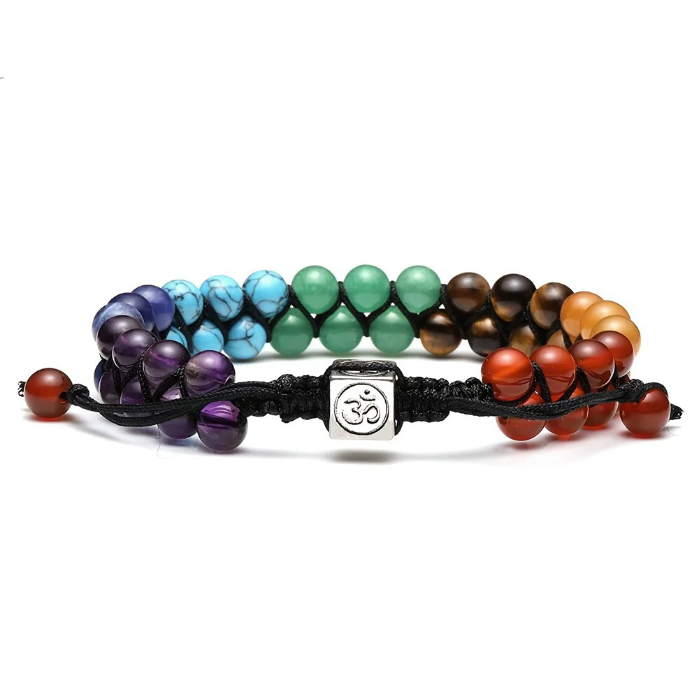 1PC  Chakra Treatment Crystal Bracelet Yoga Stone Adjustable Beads Bracelet Meditation Relaxation Anxiety Women's Bracele