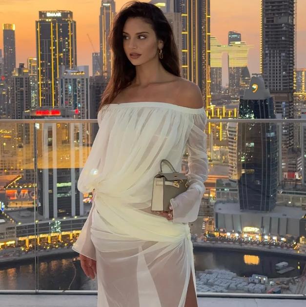 Nibber Sexy See Through Maxi Dress Women Long Sleeves High Slits One Shoulder Folds Beach Party Vacation Summer Elegant Vestidos