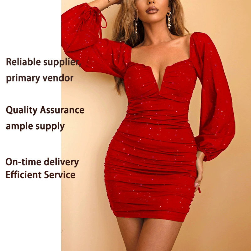 French Hepburn Long-Sleeved Elegant Fitted Dress Women Sexy Tight Black Short Skirt Maxi Evening Party Dresses Vestido Hot Girl