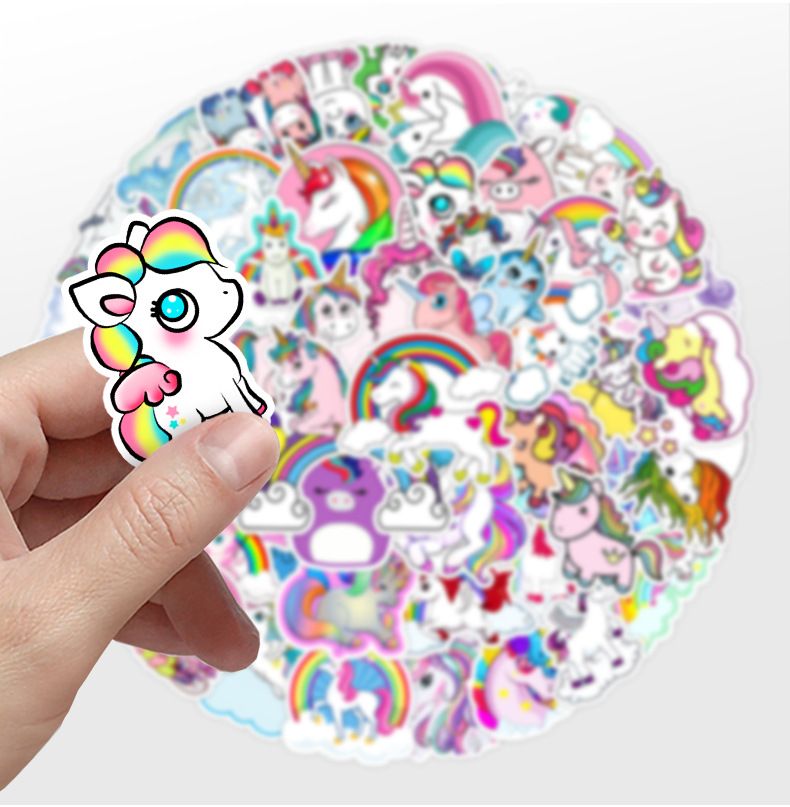 50PCS Graffiti Cute Unicorn Cartoon Stickers DIY Car Bike Travel Luggage Phone Laptop Waterproof Funny Sticker Decals Toy