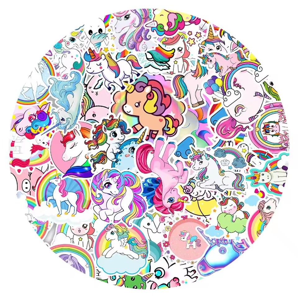 50PCS Graffiti Cute Unicorn Cartoon Stickers DIY Car Bike Travel Luggage Phone Laptop Waterproof Funny Sticker Decals Toy