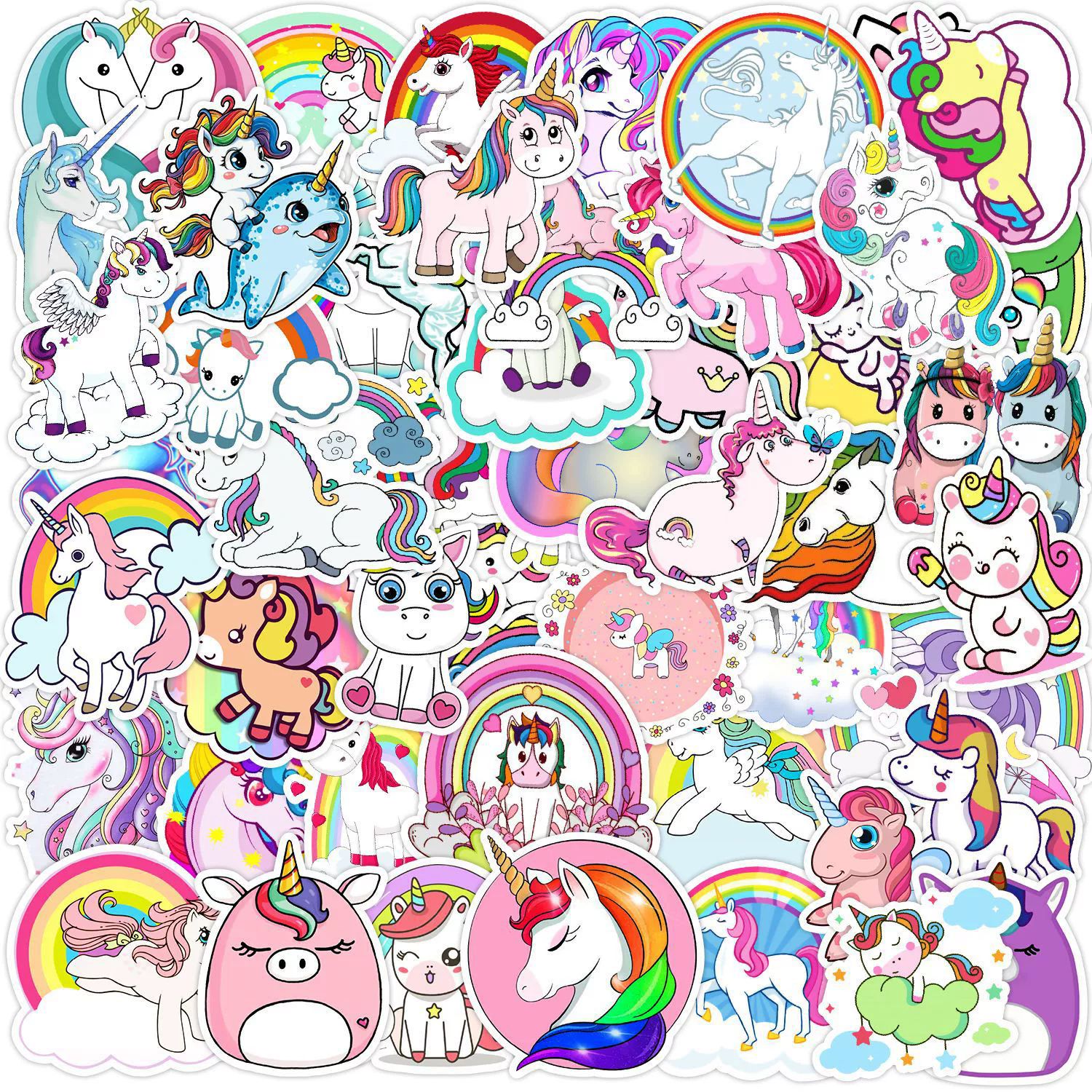 50PCS Graffiti Cute Unicorn Cartoon Stickers DIY Car Bike Travel Luggage Phone Laptop Waterproof Funny Sticker Decals Toy