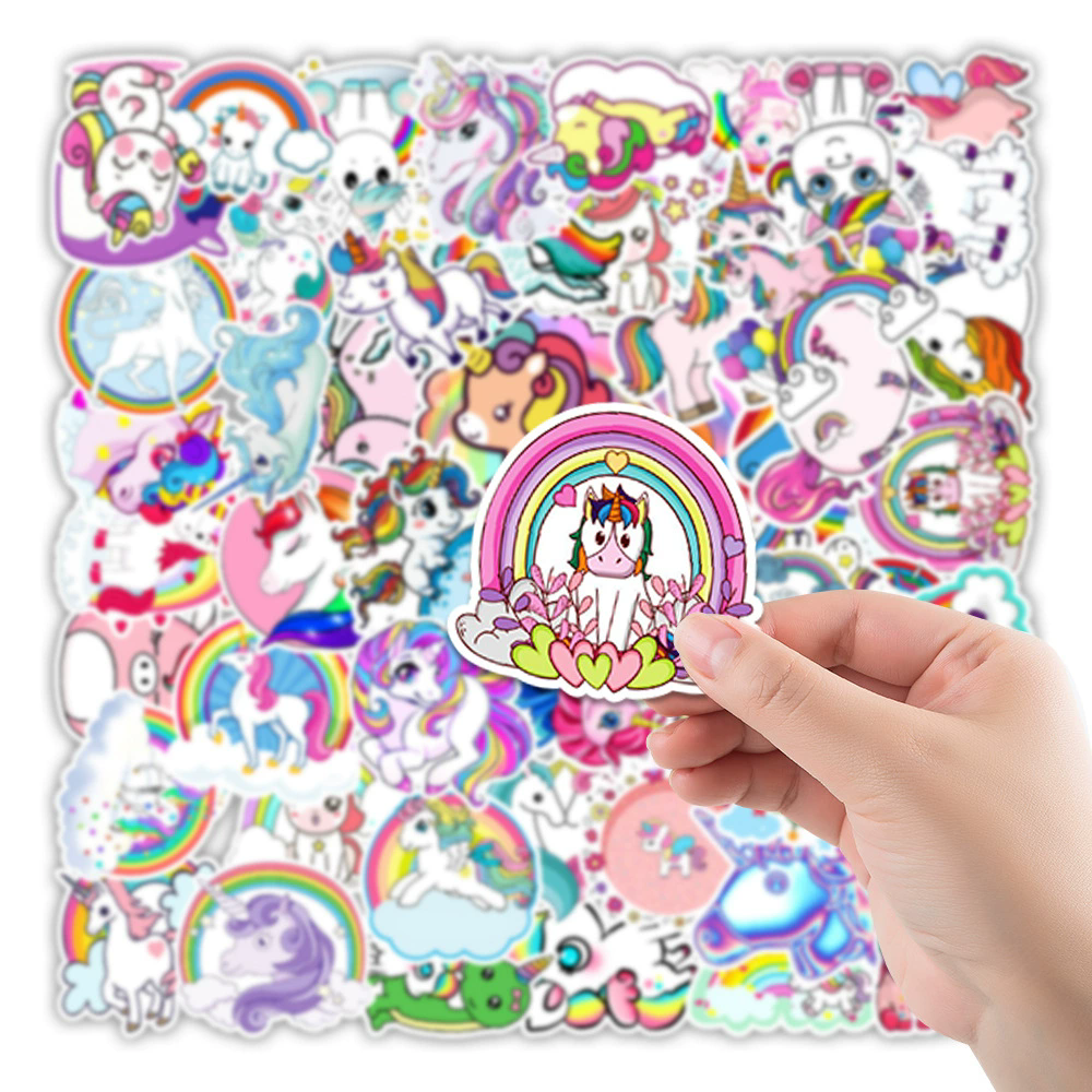 50PCS Graffiti Cute Unicorn Cartoon Stickers DIY Car Bike Travel Luggage Phone Laptop Waterproof Funny Sticker Decals Toy