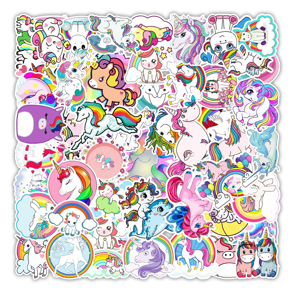 50PCS Graffiti Cute Unicorn Cartoon Stickers DIY Car Bike Travel Luggage Phone Laptop Waterproof Funny Sticker Decals Toy