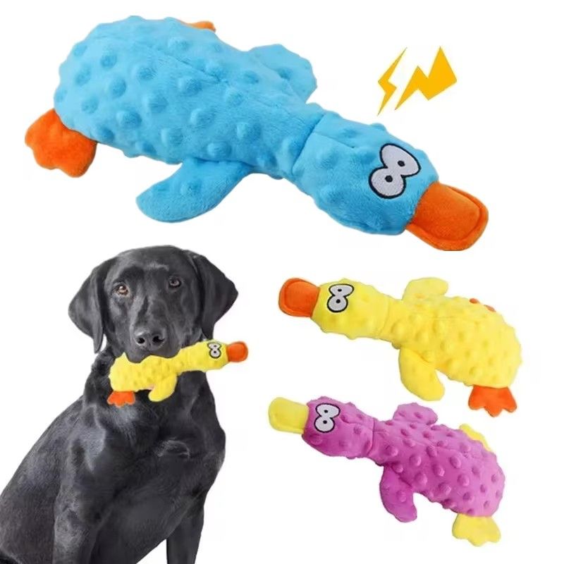 1PC   Duck Soft Plush Stuffed Raw Dog Toys for small Puppy dogs Interactive Squeaky Dog Bite Toy Sound Paper Chew Tooth