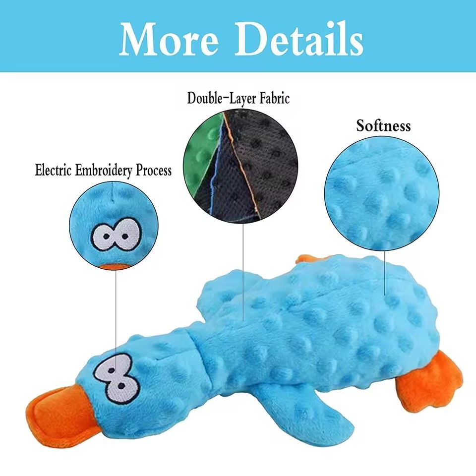 1PC   Duck Soft Plush Stuffed Raw Dog Toys for small Puppy dogs Interactive Squeaky Dog Bite Toy Sound Paper Chew Tooth