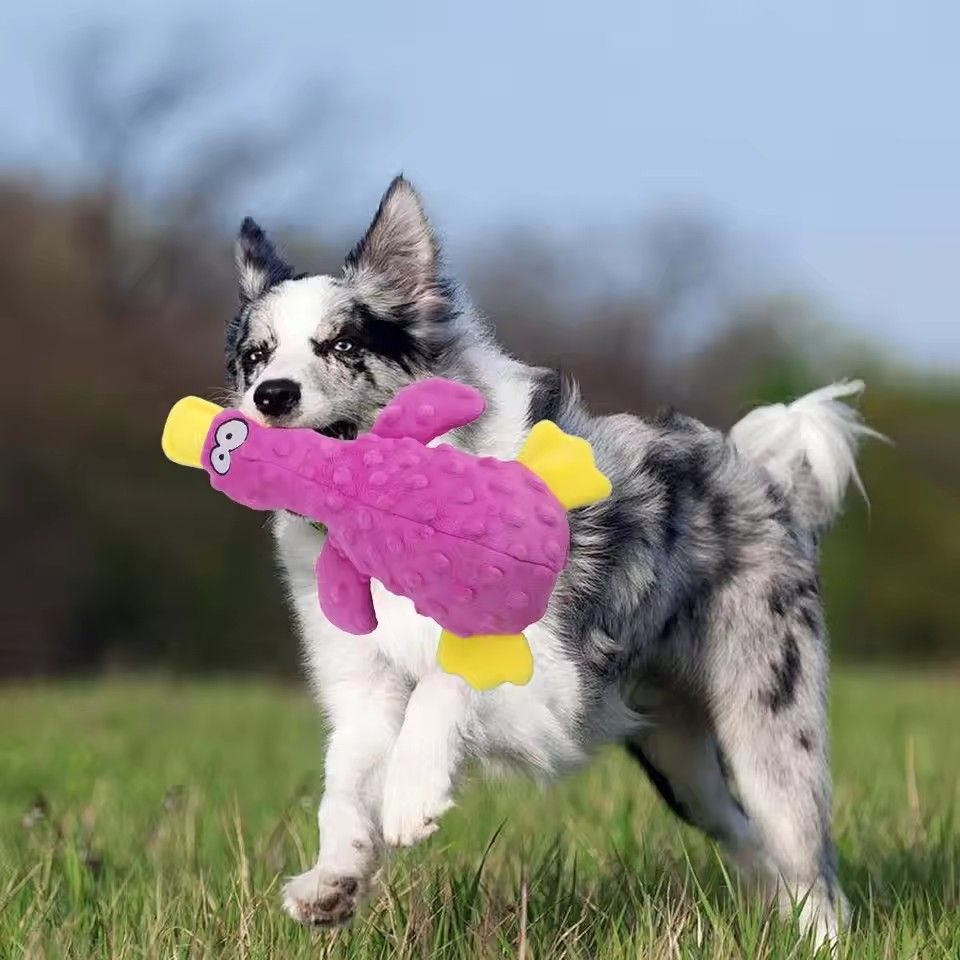 1PC   Duck Soft Plush Stuffed Raw Dog Toys for small Puppy dogs Interactive Squeaky Dog Bite Toy Sound Paper Chew Tooth