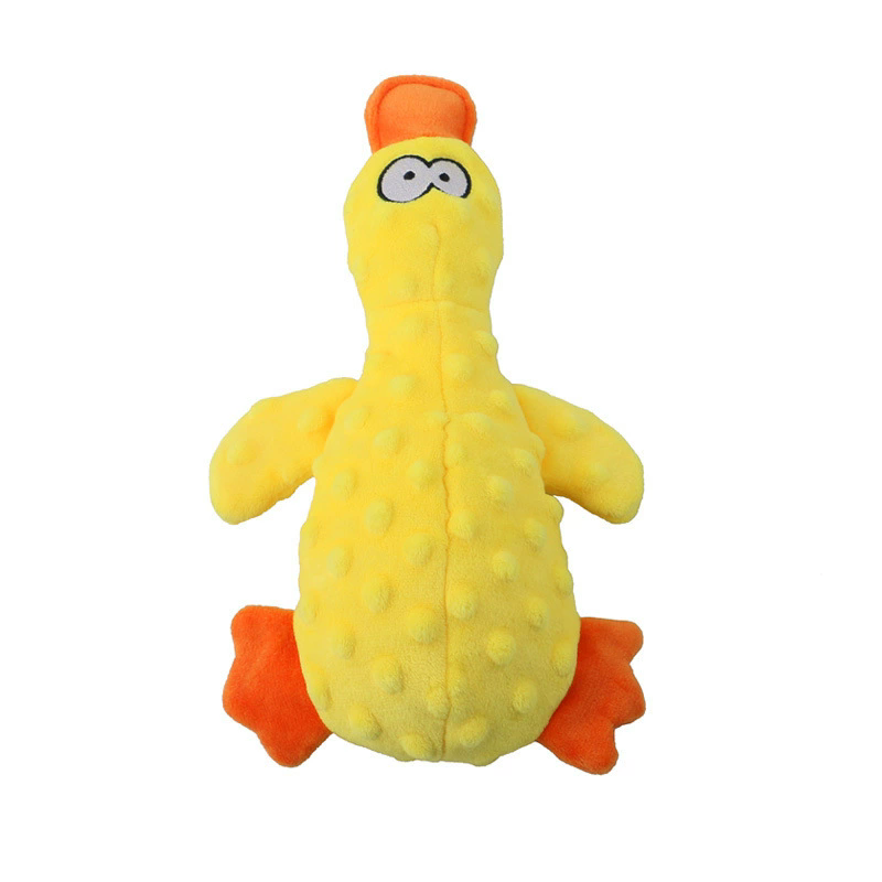 1PC   Duck Soft Plush Stuffed Raw Dog Toys for small Puppy dogs Interactive Squeaky Dog Bite Toy Sound Paper Chew Tooth