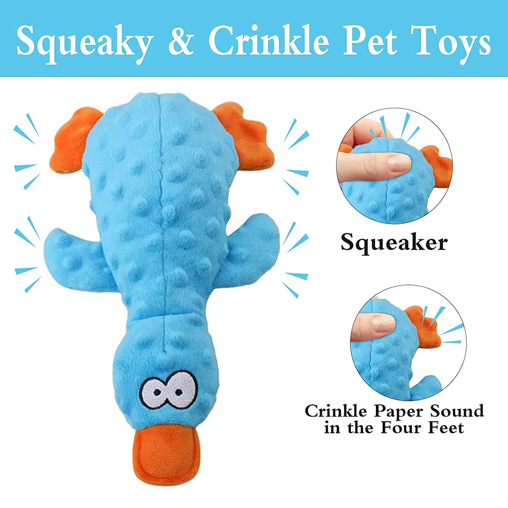 1PC   Duck Soft Plush Stuffed Raw Dog Toys for small Puppy dogs Interactive Squeaky Dog Bite Toy Sound Paper Chew Tooth