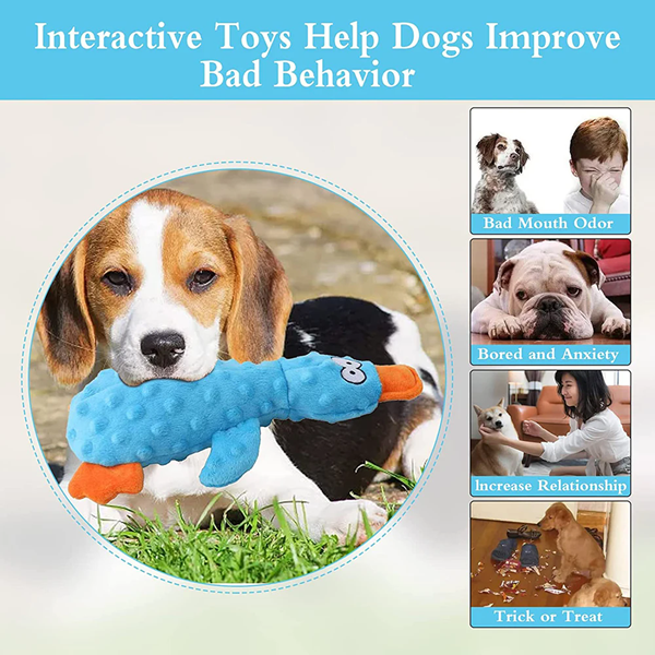 1PC   Duck Soft Plush Stuffed Raw Dog Toys for small Puppy dogs Interactive Squeaky Dog Bite Toy Sound Paper Chew Tooth