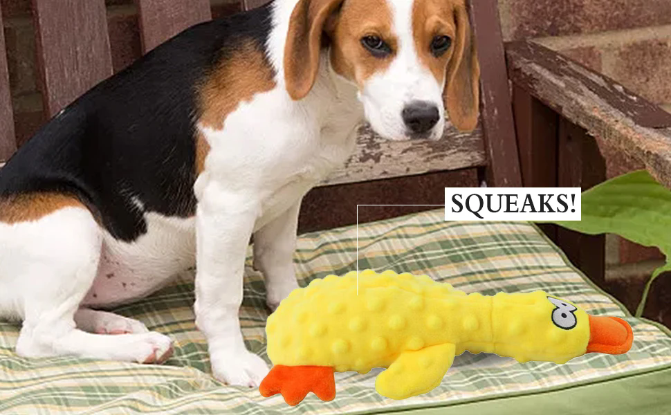 1PC   Duck Soft Plush Stuffed Raw Dog Toys for small Puppy dogs Interactive Squeaky Dog Bite Toy Sound Paper Chew Tooth