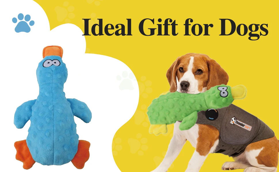 1PC   Duck Soft Plush Stuffed Raw Dog Toys for small Puppy dogs Interactive Squeaky Dog Bite Toy Sound Paper Chew Tooth