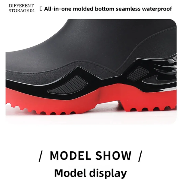 Classic Korean Black Anti-Slip Men's Rubber Boots Short Tube Sports Style Thickened Environmental Protection Water Shoes Zapatos