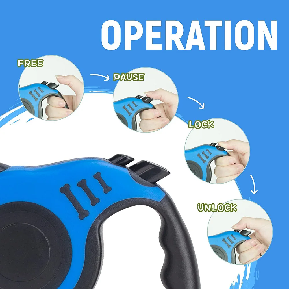 1PC   5m Retractable Dog Leash Automatic Telescopic Tractor Dog Rope Flexible Nylon Leash Traction Puppy Cats Dogs Pet Supplies