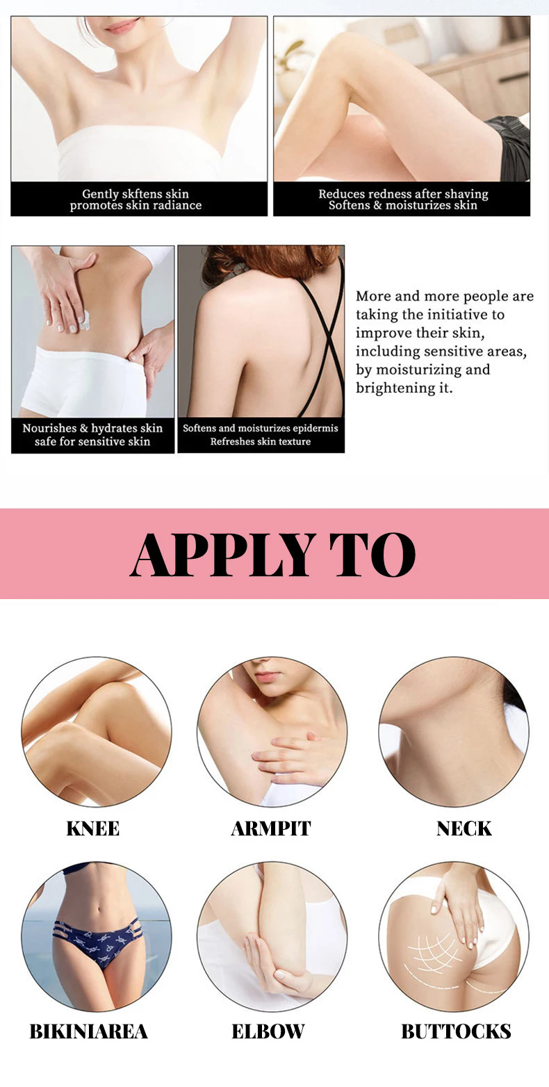 Whitening cream for intimate parts, armpits, buttocks, knees, lightens the inside of the thighs, intimate parts, eliminates B2-1039