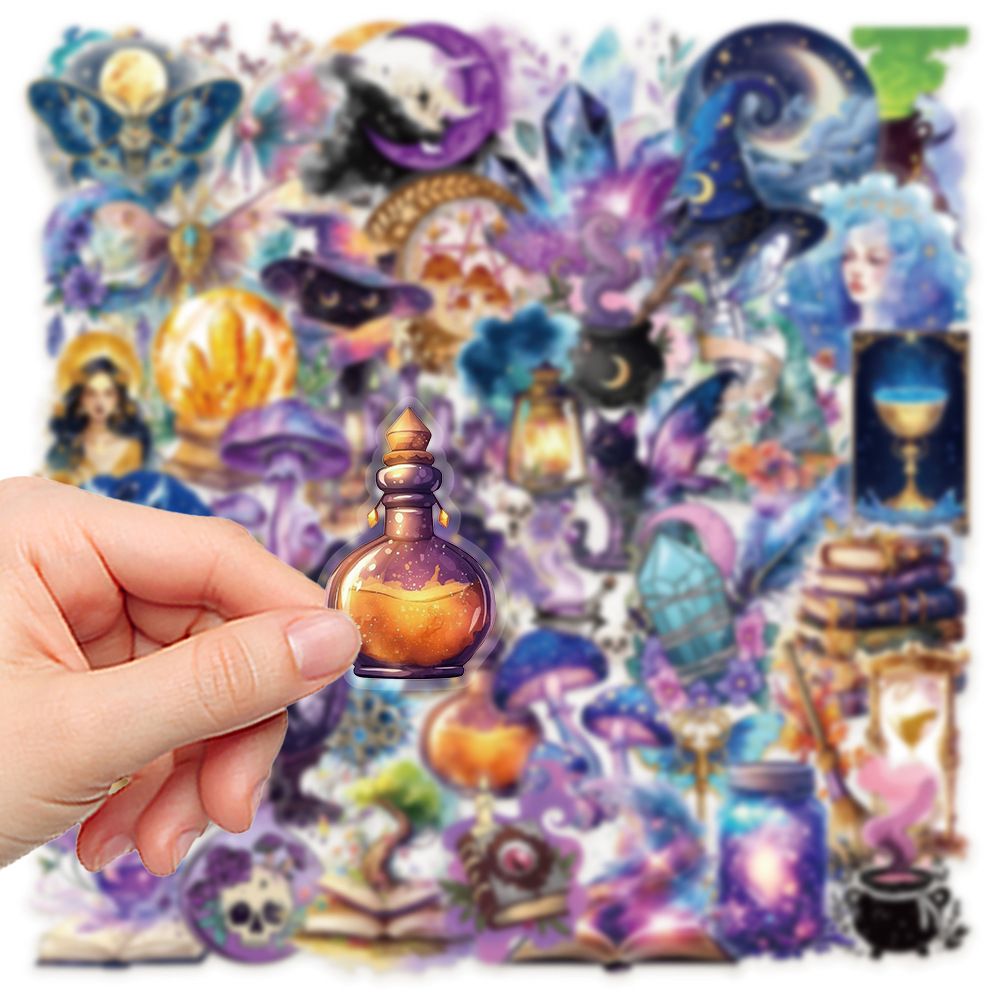 50Pcs Magic Planet Stickers Magic Elements Exquisite Handheld Materials Phone Cases Laptops Suitcases Transparent Waterproof
