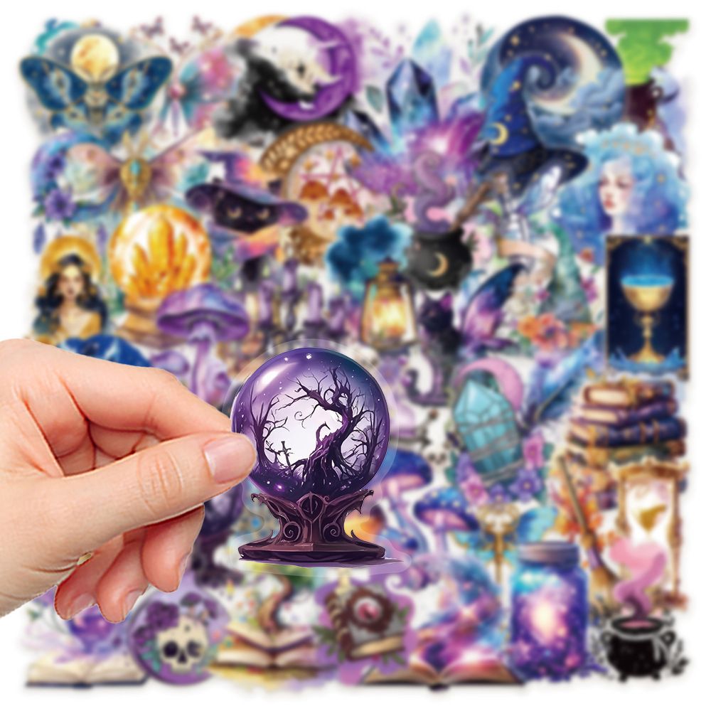 50Pcs Magic Planet Stickers Magic Elements Exquisite Handheld Materials Phone Cases Laptops Suitcases Transparent Waterproof