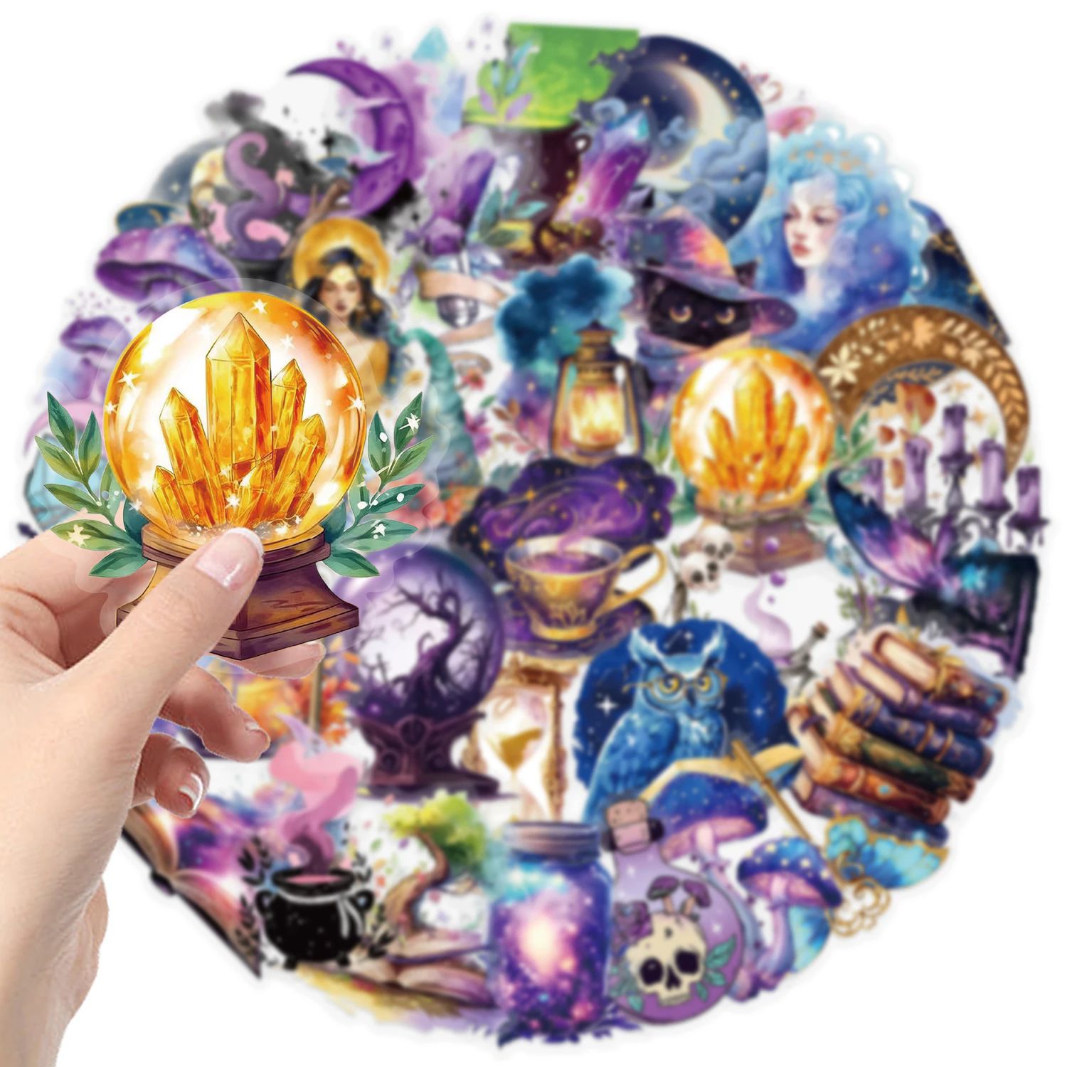 50Pcs Magic Planet Stickers Magic Elements Exquisite Handheld Materials Phone Cases Laptops Suitcases Transparent Waterproof