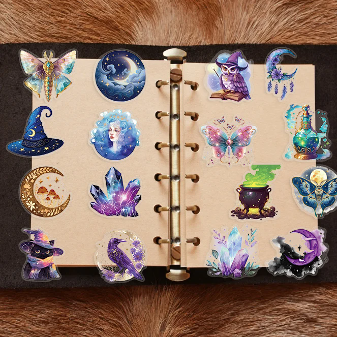 50Pcs Magic Planet Stickers Magic Elements Exquisite Handheld Materials Phone Cases Laptops Suitcases Transparent Waterproof