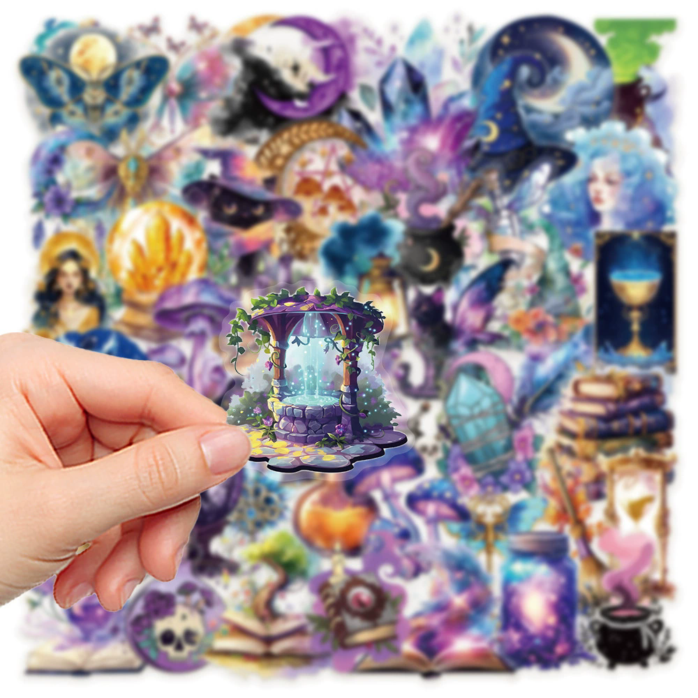 50Pcs Magic Planet Stickers Magic Elements Exquisite Handheld Materials Phone Cases Laptops Suitcases Transparent Waterproof