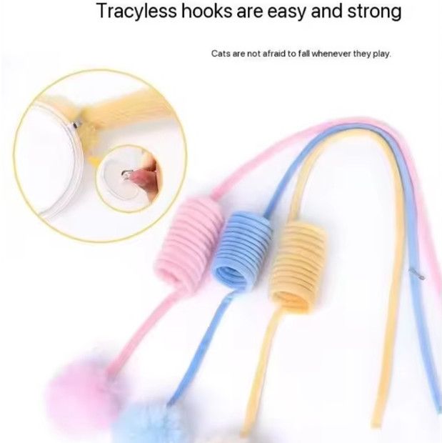 1PC    Pet Toy Interactive Cat Toys Funny Cat Stick Spring Rope Ball Plush Toy Interactive Play Training Toys Cats Supplies
