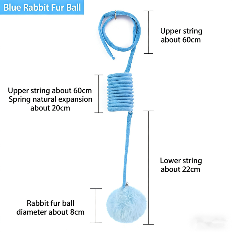 1PC    Pet Toy Interactive Cat Toys Funny Cat Stick Spring Rope Ball Plush Toy Interactive Play Training Toys Cats Supplies